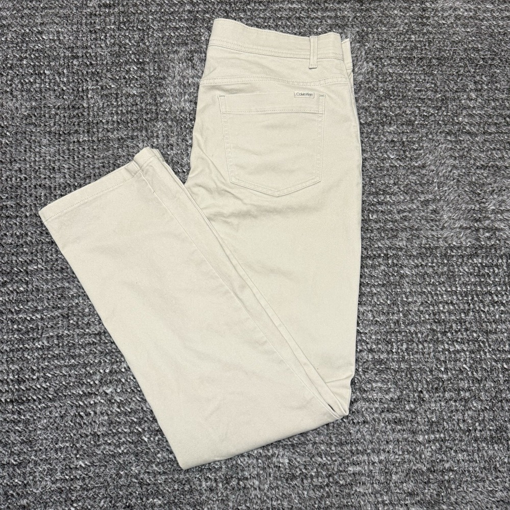 Calvin Klein Slim For‎ Chino Size 34X32 Chalk White Stretch Comfort Athletic